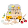 HTWELL Kids Tool Bench,Montessori Tool Set,Wooden Toy Tool Kit for Toddles,Montessori STEM Educational Pretend Play Construction Toy for 3 4 5 6 Years Old Boys Girls