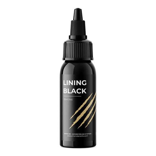 Lining Black Tattoo Ink by Monsters Ink, a Dynamic Lining Black Tattoo Ink That Creates Crisp, Solid Lines (Lining Black, 1oz)