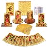 ALKALO Tarot Cards with Guide Book, 80PCS Gold Tarot Cards Set with 4Pcs Wooden Tarot Card Holder, Waterproof Tarot Deck/Fortune Telling Game Craft Cardboard for Beginners