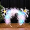 Catery Christmas LED Headband Snowflake Hair Hoop Xmas Feather Light Up Hair Hoop Costume Headband Holiday Headdress Sparkle Christmas Party Supplies Gifts Accessoriess for Women and Girls (Set-1)