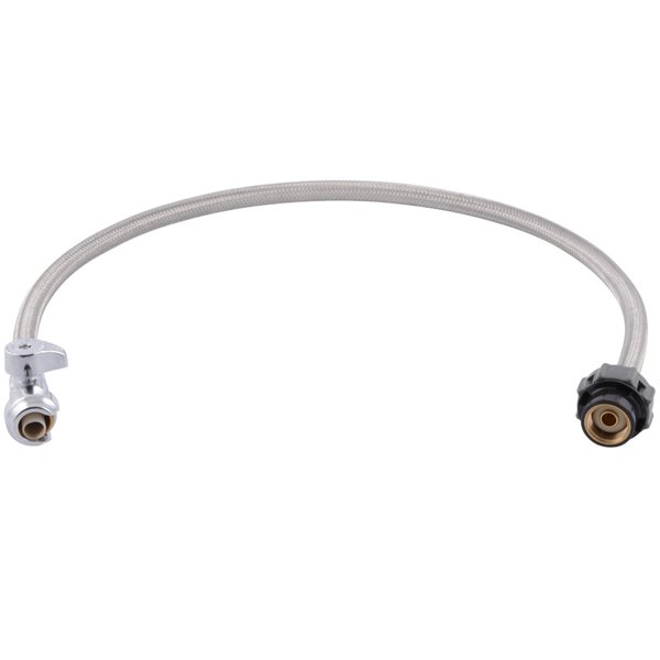 SharkBite 1/2 Inch Straight Stop x 7/8 Inch Ballcock Click Seal Toilet Connector x 16 Inch, Push to Connect Brass Plumbing Fitting, PEX Pipe, Copper, CPVC, PE-RT, HDPE, 24686