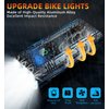 2024 New 6 LED 9500 Lumen Super Bright Bike Lights for Night Riding,360°Rotatable Bike Headlight,Bicycle Light-10 Modes,Runtime 36+ hrs,Upgrade Waterproof USB Rechargeable Bike Light,Free Taillights