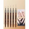 Nail art brushes, 5Pcs Nail Art Liner Brushes, Painting Art Design Brush Set Nail Dotting Drawing Tool for Long Lines, Thin Details, Fine Drawing Sizes 6/9/12/15/18mm, Natural