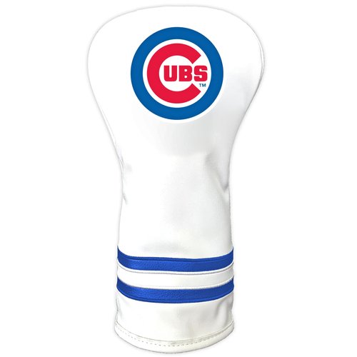 Team Golf MLB Chicago Cubs White Vintage Driver Head Cover White Vintage Driver Golf Club Headcover, Form Fitting Design, Retro Design