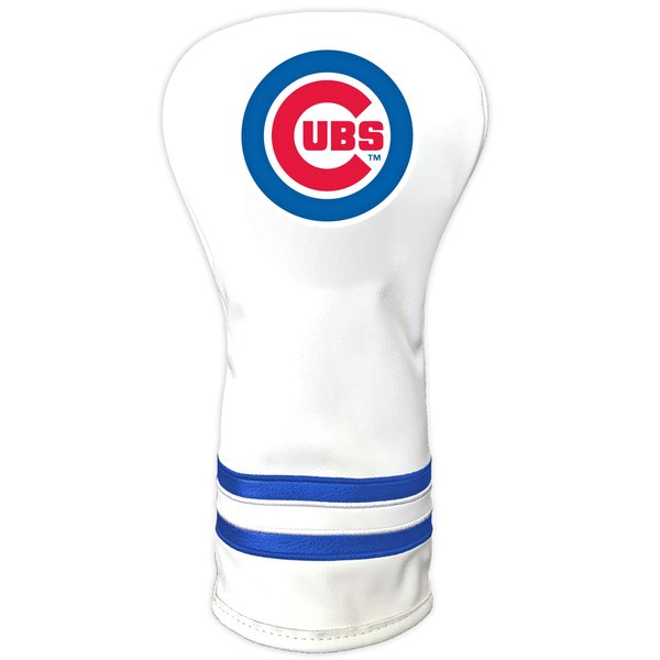 Team Golf MLB Chicago Cubs White Vintage Driver Head Cover White Vintage Driver Golf Club Headcover, Form Fitting Design, Retro Design