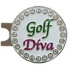 Giggle Golf Bling Golf Ball Marker with A Standard Magnetic Hat Clip | Great Gift for Women (Golf Diva)