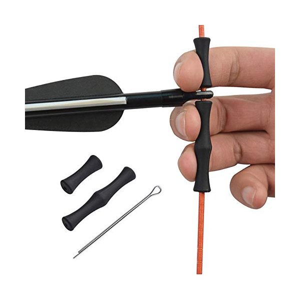 EOUS Bow String Finger Savers Archery Recurve Bow Finger Guard String Fingers Roller Rubber,Black