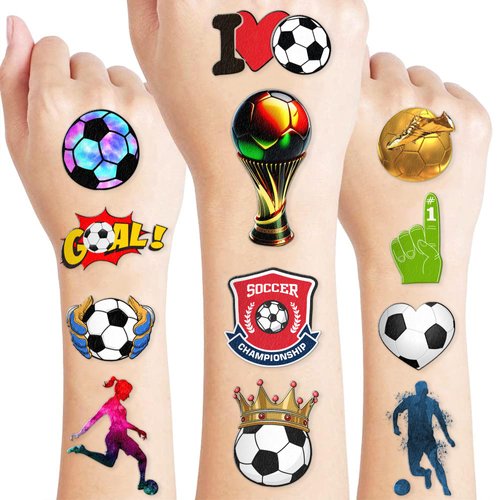 Sports Temporary Tattoos Olympic Sports Balls Stickers Basketball, Football, Baseball, Soccer Themed Stickers for Kids Birthday Party Supplies, Decorations, Favors Prizes (Sport 1)