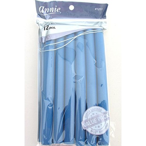 Annie Soft Twist Rollers 7" 12 pcs Blue, Perfect for styling your hair, perm, rods, long hair, curly hair, for all hair types