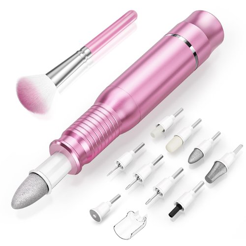 Subay Professional Manicure Pedicure Kit, Electric Nail Drill Set with LED Display, 25000RPM, 11-Piece Attachments Plus 20 Sanding Bands, Nail Grinder Tool for Women Men Baby Pets, with Dust Brush