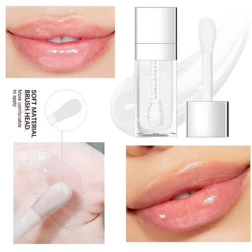 Alisesun Lip Oil Hydrating Tinted Lip Balm, Plump Lip Gloss Lip Care Transparent Toot Lip Oil Tinted (004# Transparent)