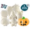 Halloween Party Craft Kit Jumbo Squishies (8 Unique Spooky Shapes)-White Kawaii Scented Slow Rise Squishy Toys, Decorating, Scented Stress Craft, Kids Birthday Activity Gift (4-6")