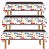 XXDecor Happy Birthday Tablecloth for Kids Birthday Party Supplies Decorations (Black Checked, 3Pack 51.2" x 86.6")