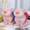 Piggy Bank with Red Bow-Knot, H&W Lovely Pig Coin Bank, Creative Shatterproof Gift Money Bank, Can Store 1000 Coins