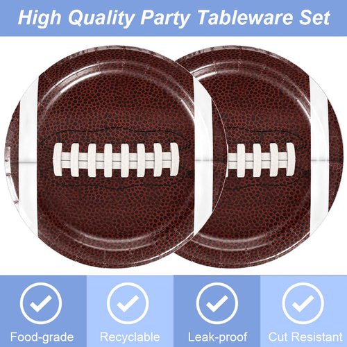 40Pcs American Football Party Supplies include 20 plates, 20 napkins for the American Football Fans Birthday Party Decoration