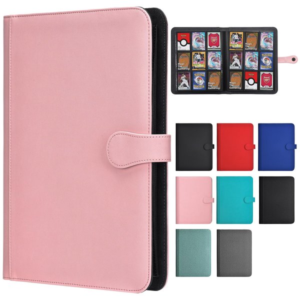 HerriaT Trading Card Binder, 9 Pocket PU Cover Card Collection Binder for 360 Cards, Premium Card Book, Sturdy Card Holder Folders, Card Album for YuGiOh, MTG, TCG, Game Cards & Sports Cards