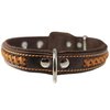 Genuine Leather Braided Dog Collar, Brown 1.25" Wide. Fits 16"-20.5" Neck.