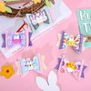 Whaline 5Pcs Easter Hair Bow Clips Glitter Leather Bow Hair Pins Cute Bunny Chick Rabbit Bow Alligator Hair Barrettes Colorful Hairgrips for Toddlers Girls Kids Easter Holiday Party Hair Accessories