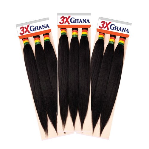 Beauty Elements Realistic- Multi Pack Deals! Pre-stretched X-Pression 3X Ghana Braids 40" 100% Kanekalon, Easy to braid, KNOTLESS, FEED in Braid Itch Free (3-PACK, 1B) E613XG4-1B3