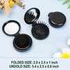20 Pack Folding Travel Mirror Hair Brushes Round Folding Pocket Hair Brush Mini Hair Comb Compact Travel Size Hair Massage Combor Women and Girls (Black)