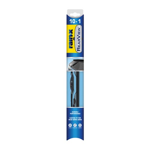 Rain-X 850019 RearView 10-1 Rear Wiper Blade, 10 Inch Conventional Rear Wiper Blade, Fits J-Hook (Pack Of 1), Automotive Replacement Wiper Blades That Meet Or Exceed OEM Quality And Design Standards