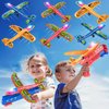 Bigdream 6 Pack LED Airplane Launcher Toys with 2 Launchers, 2 Flight Mode Glider Catapult Plane with Stickers, Flying Outdoor Toys for 3 4 5 6 7 8 9 10 11 12 Year Old Kids Boys Girls Birthday Gifts