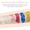 Face and Body Glitter 8PCS Body Glitter Face Glitter Gel, Singer Concerts Christmas Festival Rave Accessorie, Glitter Face Paint Holographic Chunky Glitter for Christmas Makeup