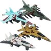 ArtCreativity United Sates Air Force Diecast Fighter Jet Toy, Set of 4, Pullback Mechanism Metal Jet Plane Fighter Toys for Boys, Air Force Military Cake Decorations, Pull Back Airplane Party Favor