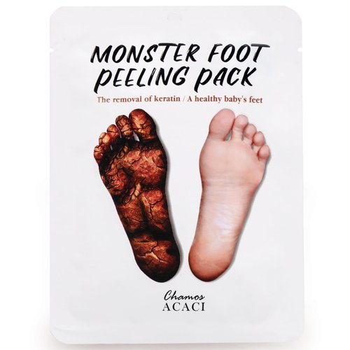 Chamos Acaci Monster Foot Peeling Pack - 2 EA, AHA Power Peel for Silky Smooth Feet, Single-Use, Stress-Free Foot Mask, Banishes Odors & Keratin - Luxuriate in Our Innovative Korean Skincare Blend
