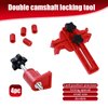 Yumfugu 9 PCS Car Main Cam Timing Sprocket Gear Locking Tool Set, Bump Locking Double Camshaft Anti-Slip Fixing Clamp, Automotive Work Protection Accessories, Suitable for Most Car Models (Red)