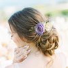 Fangsen Purple Berry Rose Hair Comb Festival Headpiece for Holiday Cosplay Women Party Silver (#537)