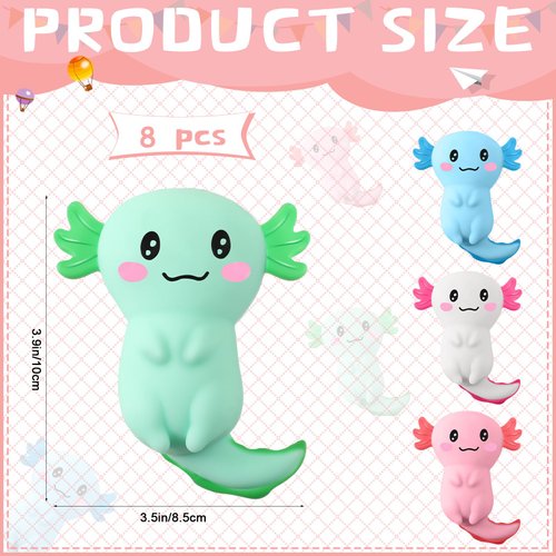 RoundFunny 14 Pcs Axolotl Sensory Fidget Toy Axolotl Party Favors Axolotl Gifts Axolotl Party Supplies Stress Relief Squeeze Gifts Axolotl Stress Balls for Boys Girls Christmas(14 Pcs)