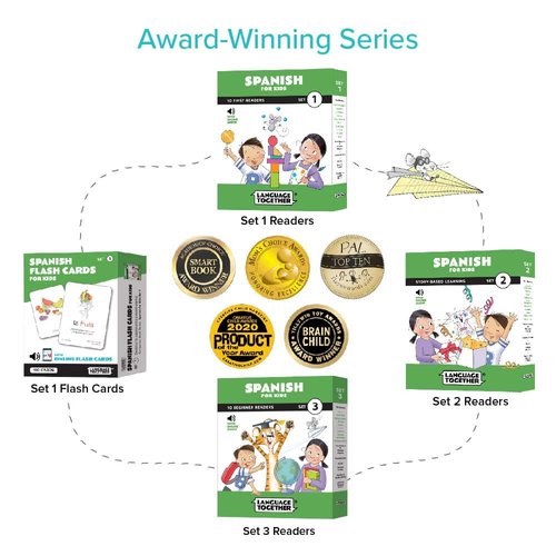 Spanish Flash Cards for Kids: 100 First Spanish Words with Online Audio - Learn Colors, Shapes, Numbers 1-10, Animals and More Beginner, Everyday Words - 100 Cards