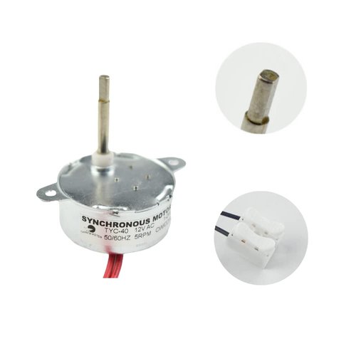 CHANCS TYC-40 AC 12V Fiber Optic Color Wheel Motor CW/CCW 35mm Shaft Synchronous Motor TYZ42 Electric Motor Replacement for Fiber Optic Light Christmas Ornamen