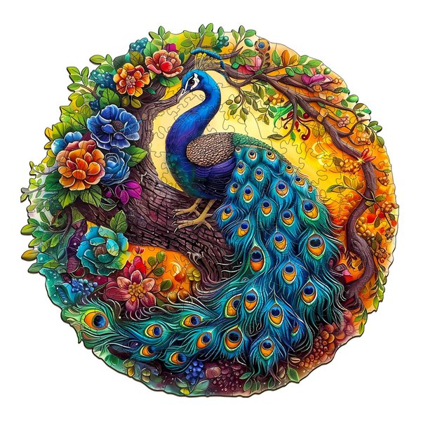 Wooden Puzzles for Adults, 300 Pieces Adult Puzzles, Unique Peacock Puzzles Gifts for Puzzle Lover, Wooden Puzzle Games (L-13.3 * 13.1in)