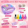 Shemira Nail Polish Kit for Girls Ages 7-12 Years Old, Nail Art Toy for Girls 5 6 7 8 9 10 11 12 Years Old, Nail Art Studio with Purple Nail Dryer for Girls, Christmas & Birthday Gifts for Girls