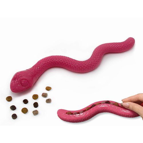 Busy Doggy Snake Treat Dispenser Toy, Interactive Dog Toy, Dog Enrichment Toy with Squeaker