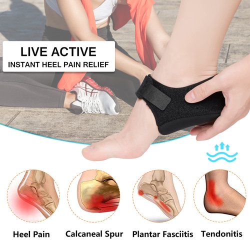 Heel Protectors, Heel Cups for Heel Pain, Heel Support, Thicken&Breathable, Idea for Plantar Fasciitis Relief, Bone Spur, Achilles Tendinitis, Gel Heel Pads, Silicone Heel Cushion for Men & Women
