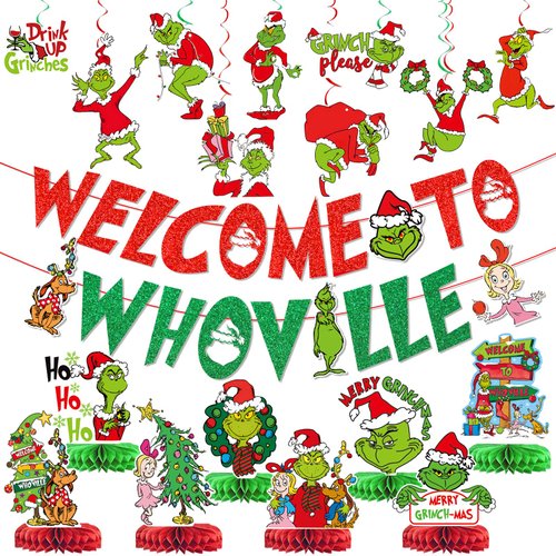 Whoville Christmas Decorations Welcome To Whoville Banner Whoville Decorations with Christmas Ban...