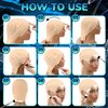 Wavwavw 6 Pcs Bald Caps Makeup Latex Bald Head Wig Cap Bald Hat Cosplay Makeup Costume Accessories for Women Men, Beige and Black