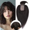 Rich Choices 100% Human Hair Extensions Hair Toppers for Women Real Human Hair Clip In Hair Topper With Bangs For Women Women Hair Topper With Thinning Hair#1B Natural Black 12'' 38g