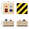 Montessori Busy Board Fidget Mini Cube for Toddlers {Improved 2023 Version} Wooden Sensory Activity Cube Toys for Toddlers LED Light Up Buttons Wires Baby Gifts Educational Learning Fidget Toy