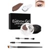 Eyebrow Pomade Brow Gel,2-in-1 Brown &Clear Eyebrow Color Wax with Brushes,Long-Lasting Waterproof High Pigment Eyeliner Cream Brow Pen Pomade,Tinted Brow Gel Eyebrows Shape Filler Makeup for Women-02