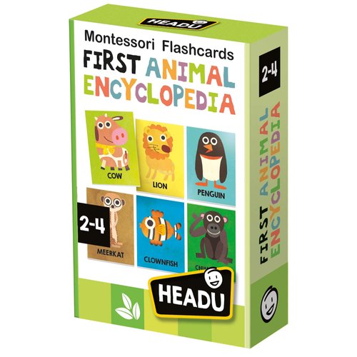 HEADU First Animal Encyclopedia Flash Cards Montessori, Educational Toys for Boys and Girls Ages 2-4 Years Old, Toddler Learning Toys, Teacher Homeschool Supplies, Birthday