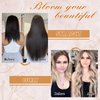 16inch Natural Black Clip In Hair Extensions Real Human Hair For Women 7pcs Per Set with 16 Clips 100% Remy Virgin Human Hair Clip In Extensions Double Weft Clips Straight Soft Hair