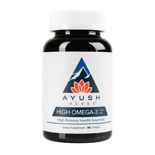 Ayush Herbs High Omega-3, High-Potency Fish Oil Supplement, Immune and Brain Support Supplement, 60 Softgels