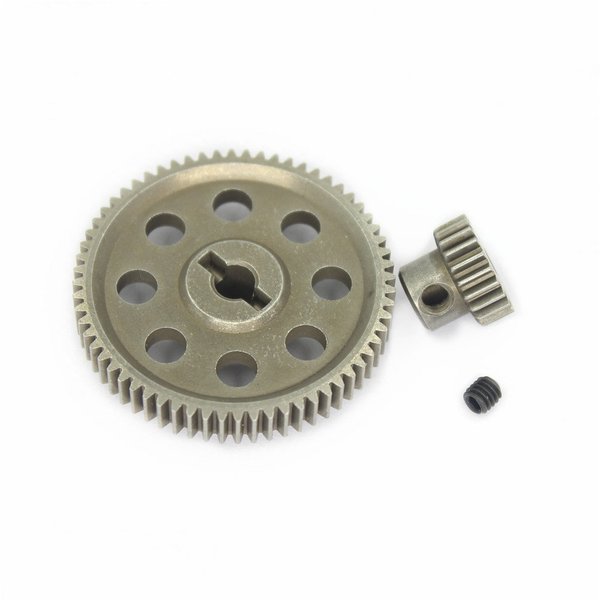 Hobbypark 11184 Steel Diff Differential Main Metal Spur Gear 64T &11119 Motor Gear 17T RC Replacement Parts for Redcat HSP 1/10 Monster Truck