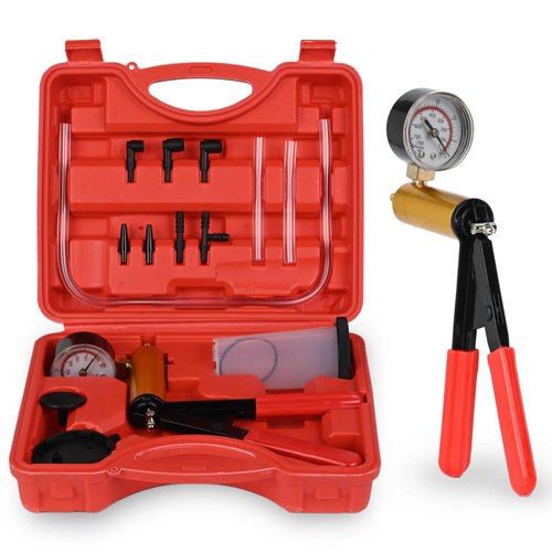 WUODAO Hand Held Vacuum Pump Brake Bleeder Kit with Hand Vacuum Pump and Adapters One-Man Brake Bleeding System Applyto Bike,Motorcycle, Car, Truck Brake Clutch Bleeder Tool