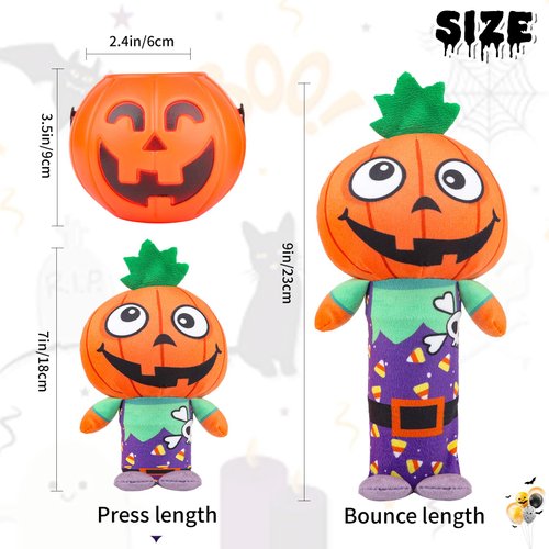 Funny Halloween Mummy Plush Gift Toys Interactive Scare Plush Toys That Bounce Out of Halloween Candy Boxes Halloween Party Favorite for Kids Toddlers Teens and Adults