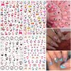 8 Sheets Cartoon Nail Stickers 3D Self-Adhesive Nail Decals Nail Art Supplies Designer Nail Stickers for Women Girls Nail Design Cute Cartoon Manicure Decoration Accessories